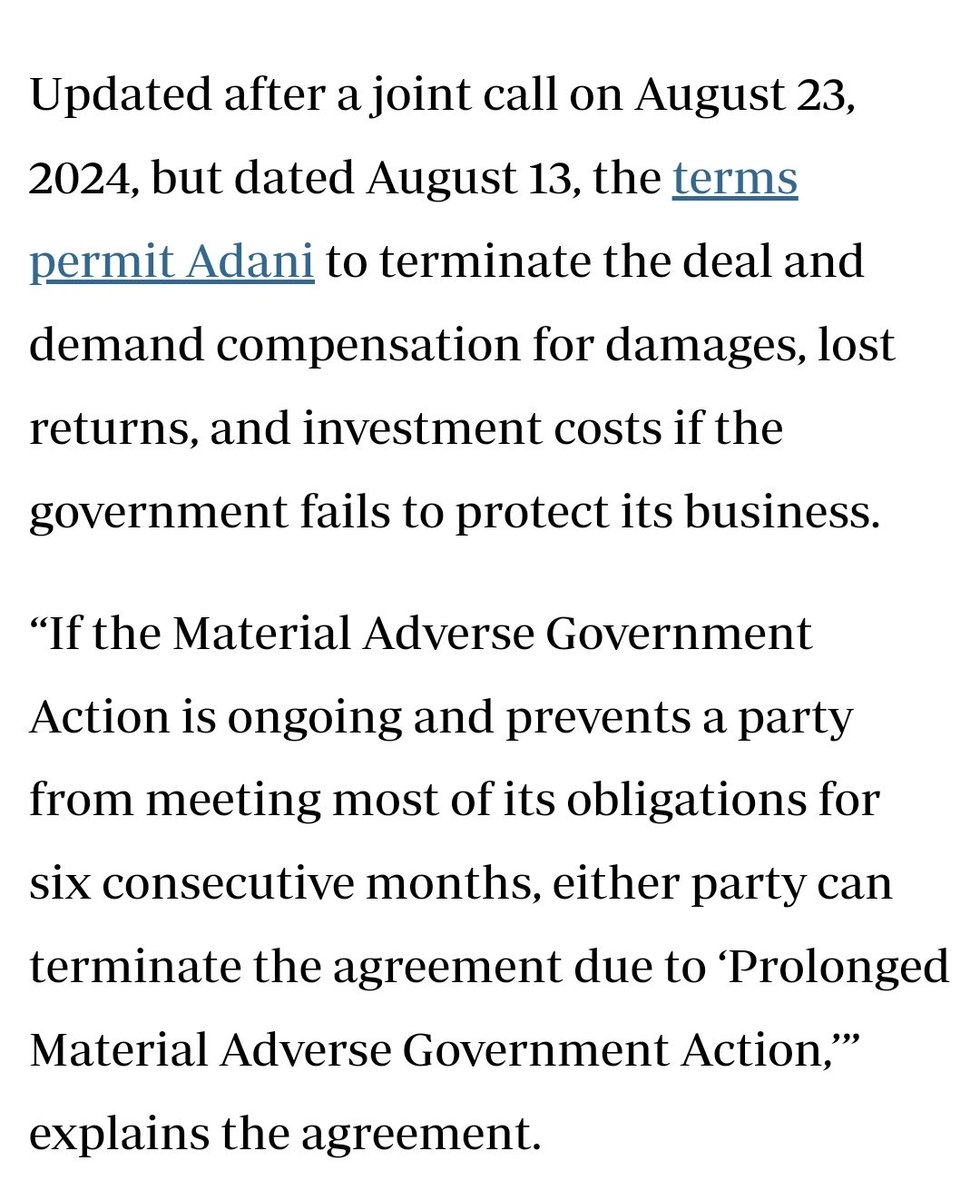 PeratoN_Senior's tweet photo. Apparently William Ruto gave Kipchumba Murkomen and Aaron Cheruiyot go ahead to broke the Adani deal. After Kenyans noticed they are stealing JKIA they introduced this unimaginable clauses. Even Moi was not this greedy. #StopAdani https://t.co/tS12IX1V1F