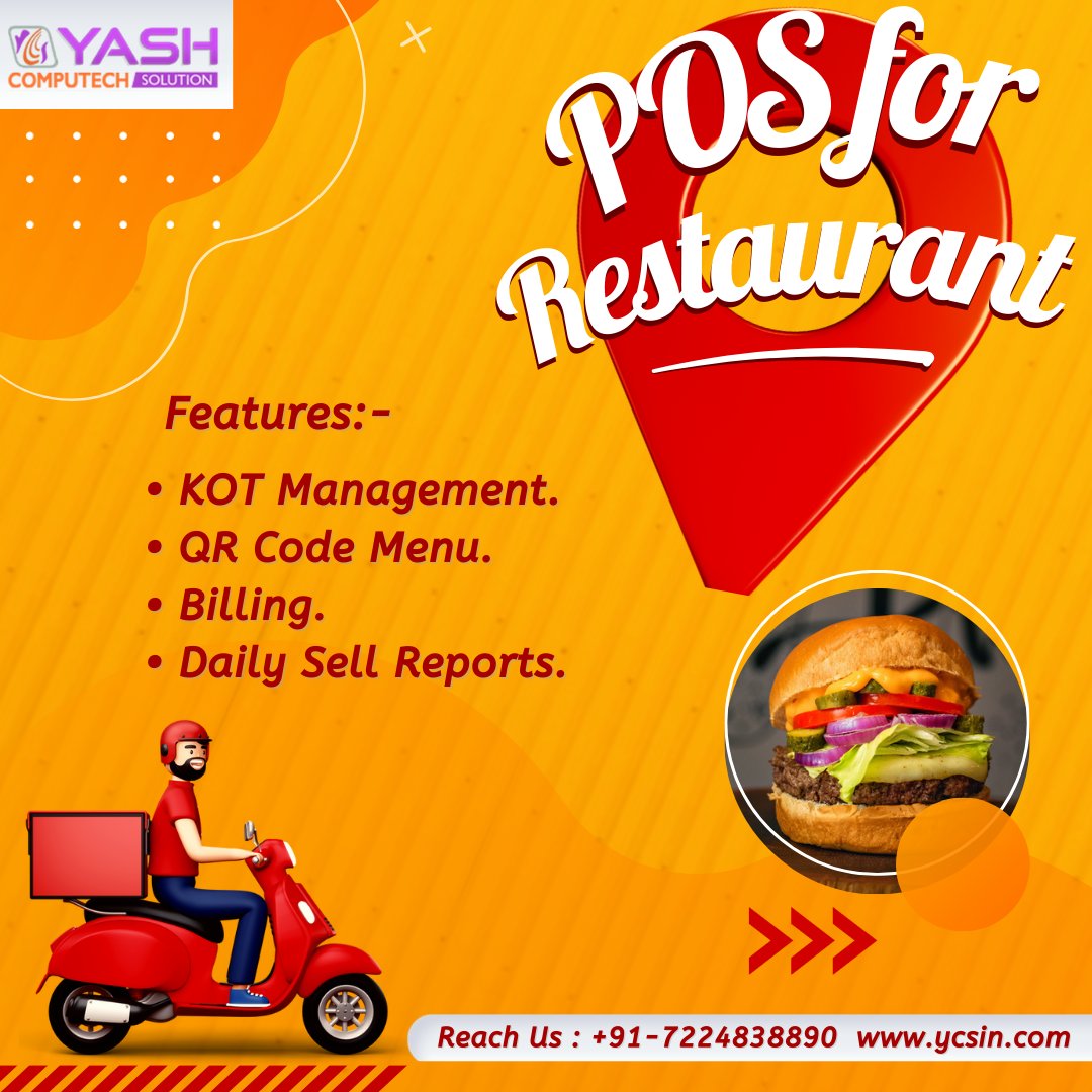 ycsindia's tweet photo. Enhance your dining experience with our Restaurant POS software! 🍽️📱 Manage orders seamlessly with a QR code menu for quick and contactless service. From KOT management to billing. #POS #Restaurant #QRCode #menu #Service #KOT #EasyBilling #Software #Food #Customer #indore https://t.co/LxTfKWT9Es