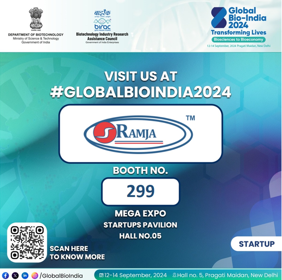 🚀 Exciting News! Ramja Genosensor will be at Global Bio India 2024! 🌟 Join us at Booth 299 from 12-14 Sept in Hall 5, Pragati Maidan. Explore our latest biosensor innovations and connect with industry leaders. Don't miss it! #GlobalBioIndia2024 #Biotechnology #Innovation #Ramja