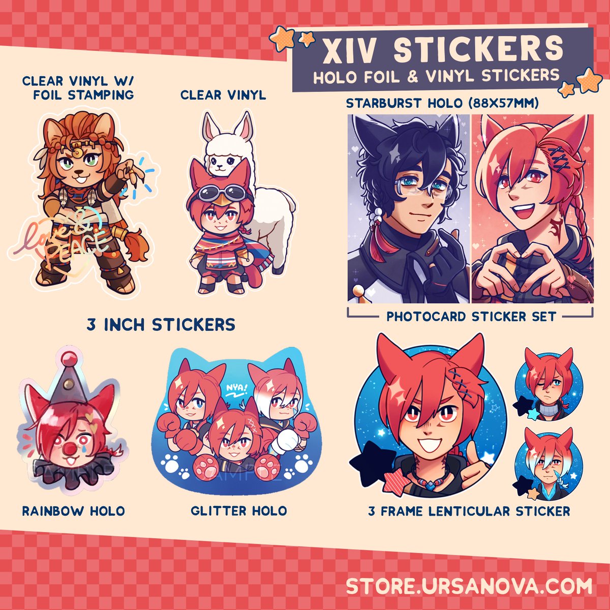 I'll be adding a BUNCH of new stuff on Friday (09/13) @ 7pm EST including my G'raha gondola standee, Dawntrail trust charms, tied up Koana &amp; Erenville 2.0, lots of stickers, &amp; kitty wrist lanyards and phone grips!!!