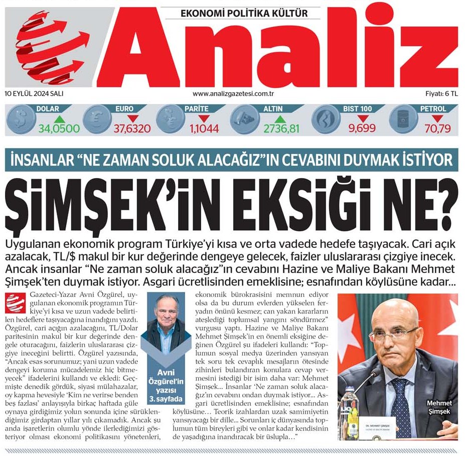 Gazete_Analiz's tweet photo. Gazeteci-yazar @AvniOzgurel yazdı...

Mehmet Şimşek'in eksiği ne?

https://t.co/j6HoO6Sf5L https://t.co/yKUBAaYvAT