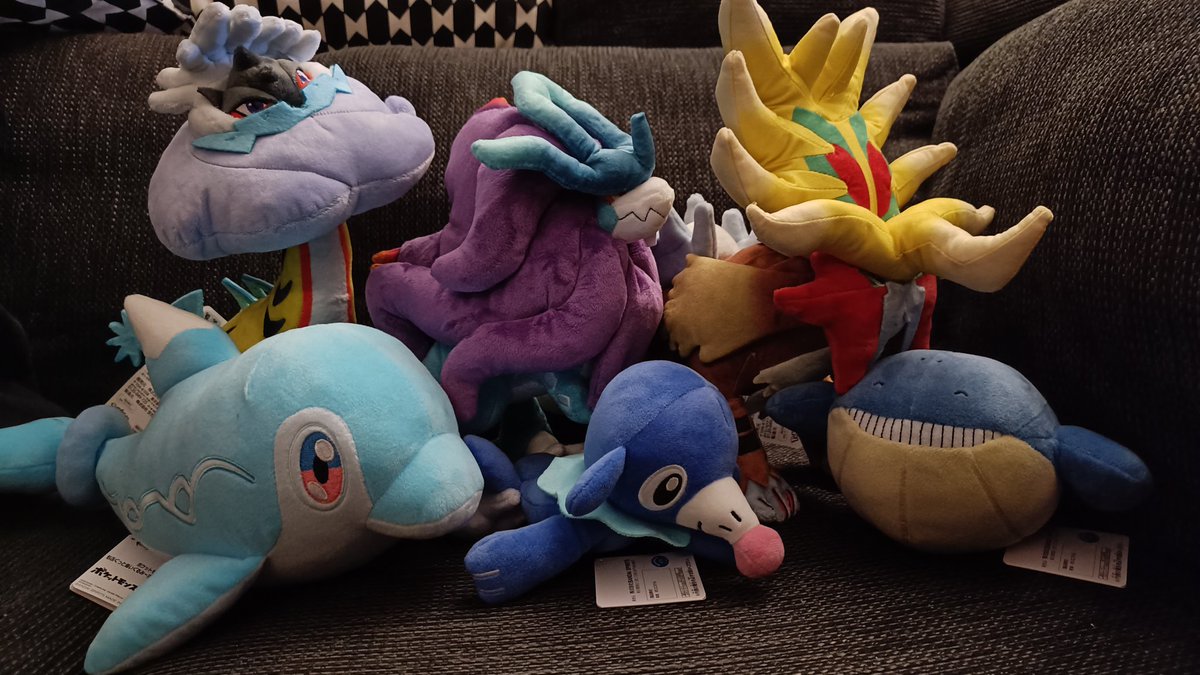 Chiko_Charm's tweet image. Another Meccha Japan order ✨ 
#GougingFire #RagingBolt #WalkingWake #Popplio #Wailmer #Finizen #Pokemon #PokemonCenter #PokemonPlush