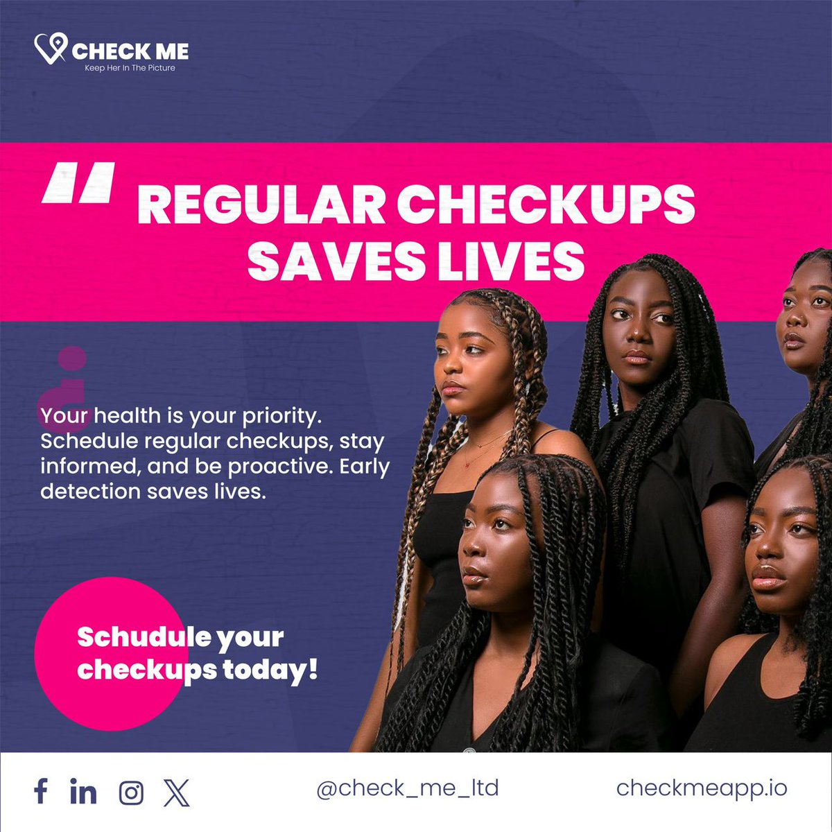 Don't ignore❣️ Don't be unaware ❣️
Don't be fooled ❗ Regular checkups saves lives. Follow us for our latest story on LinkedIn: linkedin.com/posts/checkmea…

#KeepHerInThePicture