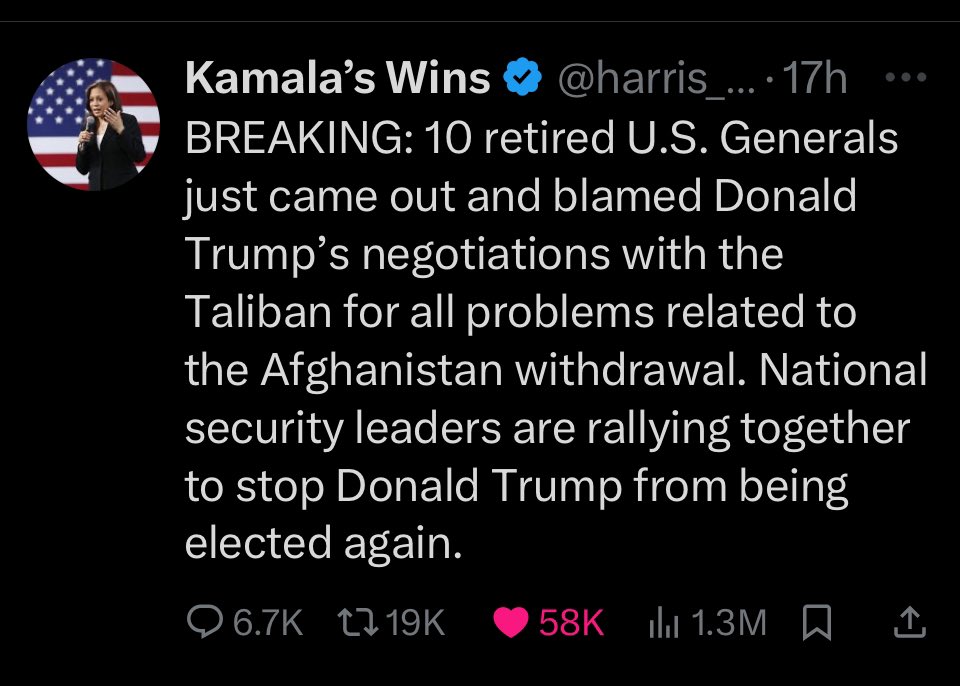 nivnos33's tweet photo. Holy sh*t!  

His own generals said Trump did it.  

Trump caused the Afghanistan sh*t show!  

#TrumpIsUnfit #Afghanistan
#HarrisTrumpDebate2024
SHUT IT  DOWN Tyreek https://t.co/CywsOaGN0U