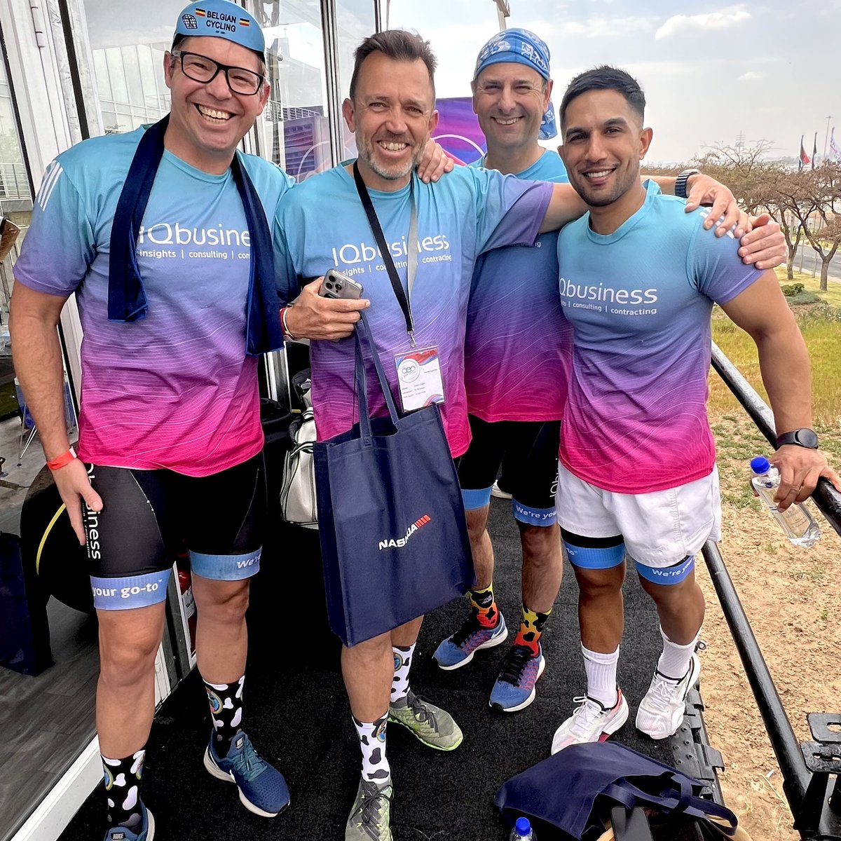 iqbusiness's tweet photo. Our CEO, @crakeras, joined @ClippiesStan, @khwessinger, and @yesthielSingh at the @TheCEOchallenge ๐ดโจ. Partnering with the SA Hall Of Fame, they #Pedal4Purpose to support talented children.
Pledge your support: https://t.co/DmLaH09RQ1
#CEOChallenge #CycleLikeABoss https://t.co/iJQ6x8NEDH