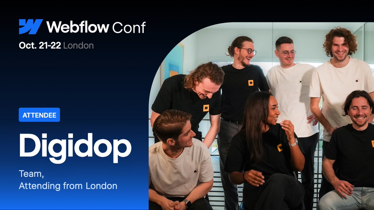 🎉 The @WebflowConf is just around the corner, and once again, we have so many reasons to celebrate! So…

We’re excited to announce that the entire Digidop team will be in London for 4 days to share the magic of the conference with you—our partners, the #Webflow community, and