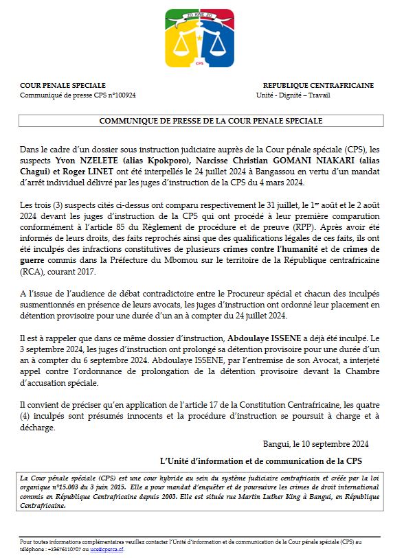 COUR PÉNALE SPÉCIALE (@cour_penale) on Twitter photo 