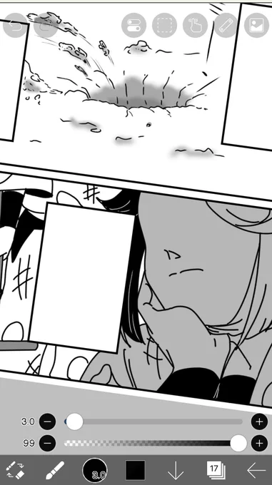 なんかヘタに下書き重ねて綺麗にしてくより、アタリさっさと描いて一発描きの方が上手くいくな。 