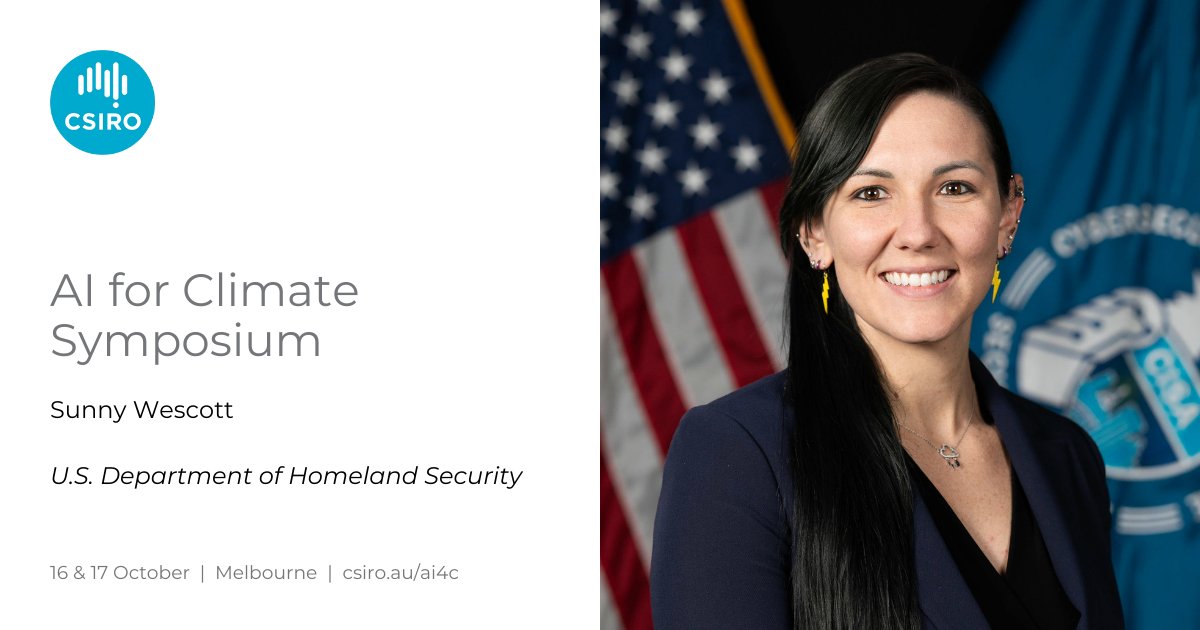 Data61 (@data61news) on Twitter photo 🚨 New speaker alert for our AI for Climate Symposium: bit.ly/3YzKgsA
Sunny Wescott, Chief Meteorologist at <a href="/DHSgov/">Homeland Security</a> specialises in extreme weather hazards and their impacts on key resources in both the public and private sectors 💡 🚨 New speaker alert for our AI for Climate Symposium: bit.ly/3YzKgsA
Sunny Wescott, Chief Meteorologist at <a href="/DHSgov/">Homeland Security</a> specialises in extreme weather hazards and their impacts on key resources in both the public and private sectors 💡