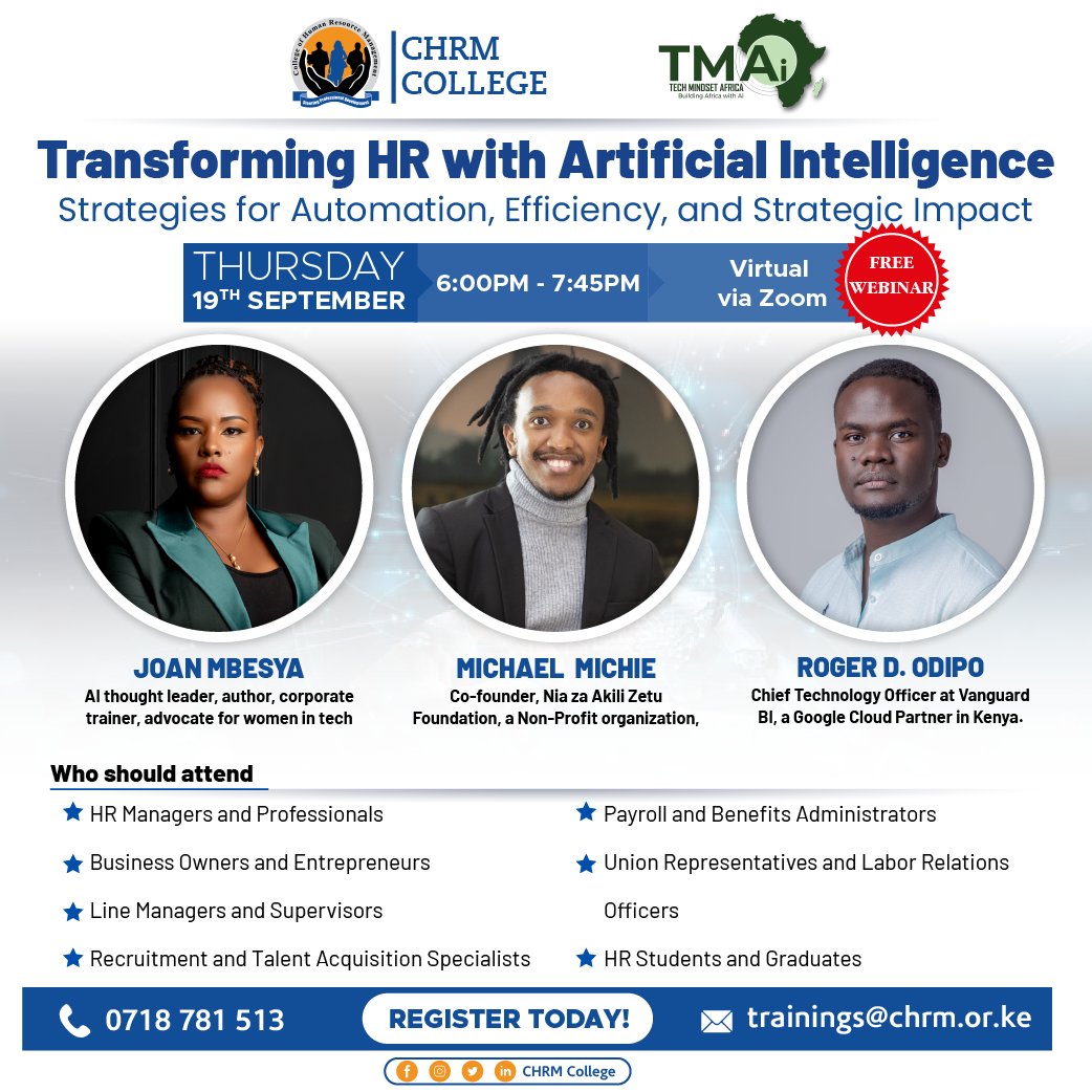 Join Us for an Exciting Webinar!

On the 19th of  September 2024 from 6.00 PM to 7.45 PM Title Transforming HR with Artificial Intelligence- Strategies for Automation, Efficiency, and Strategic Impact Discover how AI is revolutionizing the HR landscape! 

Learn from industry