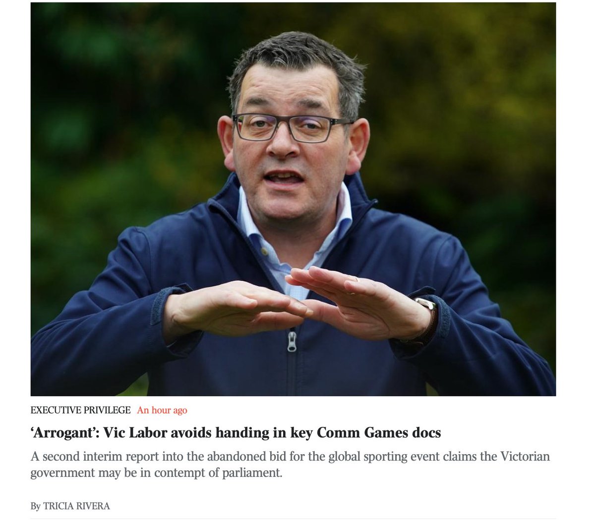 Piazza_VIC's tweet photo. Be it incompetence, lies, or even blaming a child on a bike for a crash involving his SUV just to climb to power, this arrogant, corrupt violator of human rights deserves a lengthy sentence in a cold dark prison cell.
#DanAndrews #SpringSt #CommGames https://t.co/8MvROBL64E