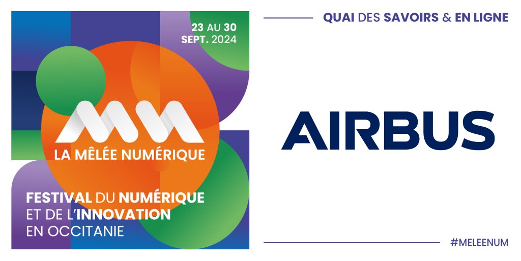 Nous sommes ravis de vous annoncer la présence du <a href="/airbus/">Airbus</a> notre partenaire lors de La Mêlée Numérique 2024 ! 🙏
Rendez-vous du 23 au 30 septembre pour l'événement incontournable en Occitanie ! 
Inscription gratuite : swll.to/meleenum

#MeleeNum  #toulouse