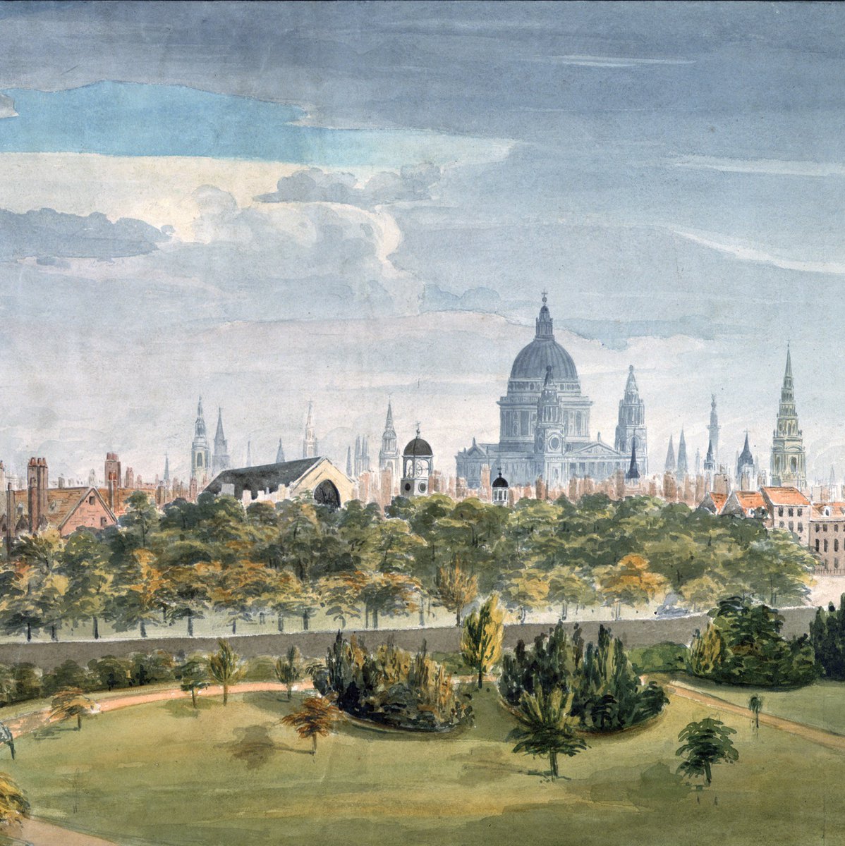 On John Soane’s birthday, here’s London as he knew it! 🎈🏙️ 

Made from the roof of the Museum in June 1813 by one of Soane's pupils, this drawing – much like every view of London and every birthday – is a snapshot from an ongoing story, never to be repeated quite the same! 🎁