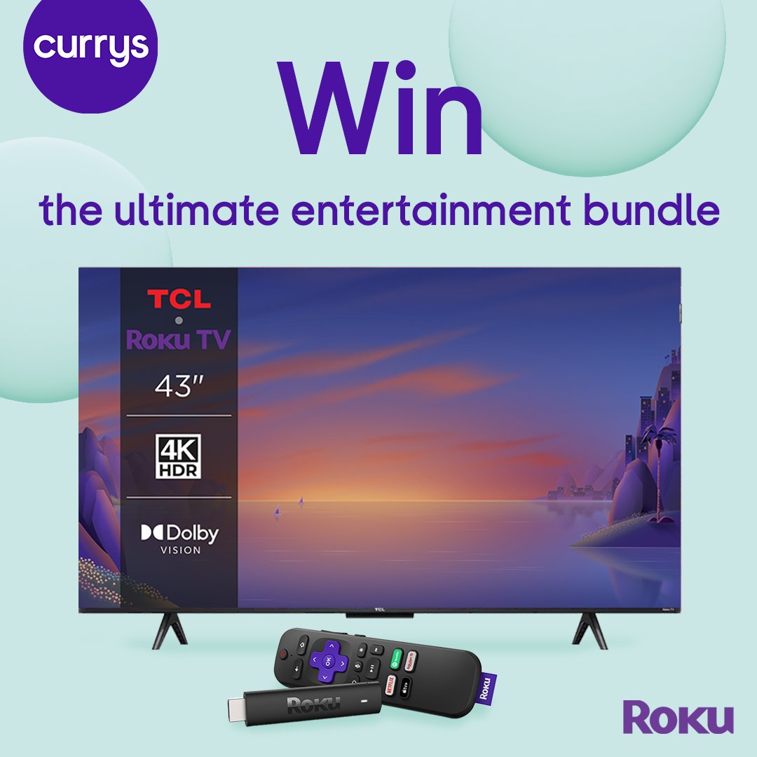 Create the ultimate study setup with this TCL ROKU Smart TV and ROKU Streaming Stick 4k, thanks to @rokuuk!🍿
 
To be in the chance of winning the ultimate entertainment set up, follow @Currys, like this post &amp; reply with the subject you're studying! #CurrysROKU 👇