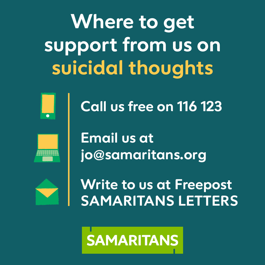 We know how hard it can be to find the right words to talk openly about how we’re feeling, especially with our friends and family.

Our volunteers are here to give you the space to explore your feelings without judgement, and help you find the words. 💚 #WorldSuicidePreventionDay