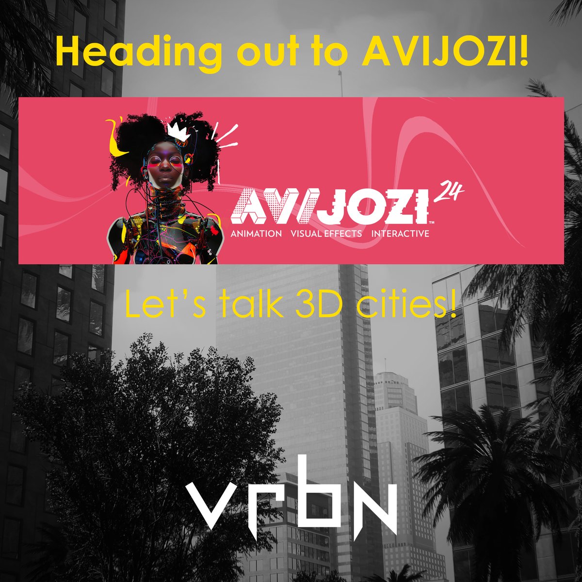vrbnio's tweet photo. Excited to announce we’ll be heading to AVIJOZI this week! Join us for our presentation on the 15th!
@vrbnio @MattB3D

#AVIJOZI #AnimationFestival #VFX #FilmProduction #3d #games #creativity #art #cg #africa #netflix #chocolatetribe #architecture #vrbn https://t.co/WHbDej3KVQ
