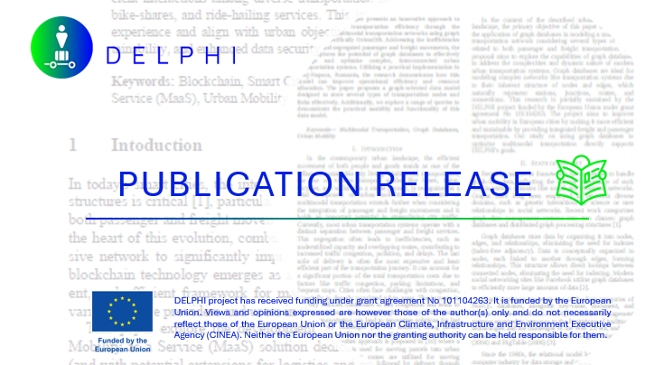 DELPHI_EUproject (@delphi_eu) on Twitter photo 🚀Exciting News🚀
💡 <a href="/DELPHI_EU/">DELPHI_EUproject</a> project released Two Publications📚
1️⃣ Integrated Services for Passenger Transportation in Smart Cities Based on Blockchain
2️⃣ "Optimizing Multi-Modal Transportation in Smart Cities: A Graph-Oriented Database Approach
👉linkedin.com/feed/update/ur… 🚀Exciting News🚀
💡 <a href="/DELPHI_EU/">DELPHI_EUproject</a> project released Two Publications📚
1️⃣ Integrated Services for Passenger Transportation in Smart Cities Based on Blockchain
2️⃣ "Optimizing Multi-Modal Transportation in Smart Cities: A Graph-Oriented Database Approach
👉linkedin.com/feed/update/ur…