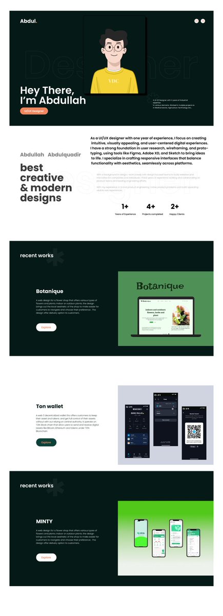 snt_abdul's tweet photo. @malhubng Day 6 of the MALhub design challenge. design a portfolio landing page  with user-friendly experience. 💙📷@malhubng #MALhub7DaysOfDesign #uidesign https://t.co/xcVjtXjmNK