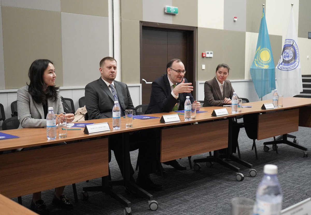 OSCEinAstana's tweet photo. ๐ค Today, @OSCEinAstana HoM Dr. Frobarth visited @kazcentofficial to discuss co-operation efforts, including a training course on #gender aspects in #peacekeeping, regional seminar on the implementation of #ViennaDocument 2011, and medical courses in support of #EOD operations. https://t.co/OWfRJD7P26