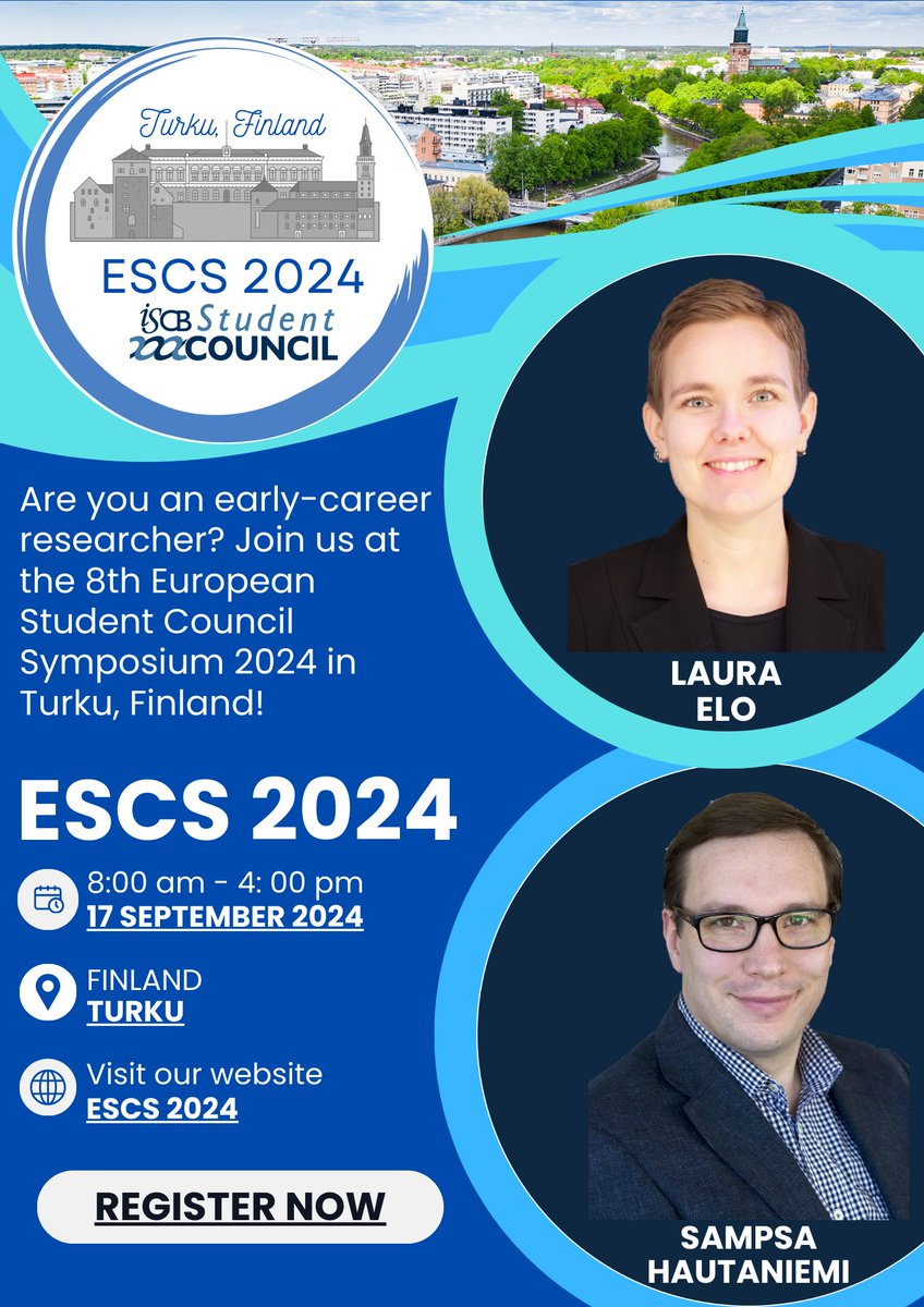 Join us at the 8th European Student Council Symposium (ESCS) 2024 in Turku, Finland, on Sept 17th! This is your chance to connect with fellow researchers, share your work, and gain valuable insights.

escs2024.iscbsc.org