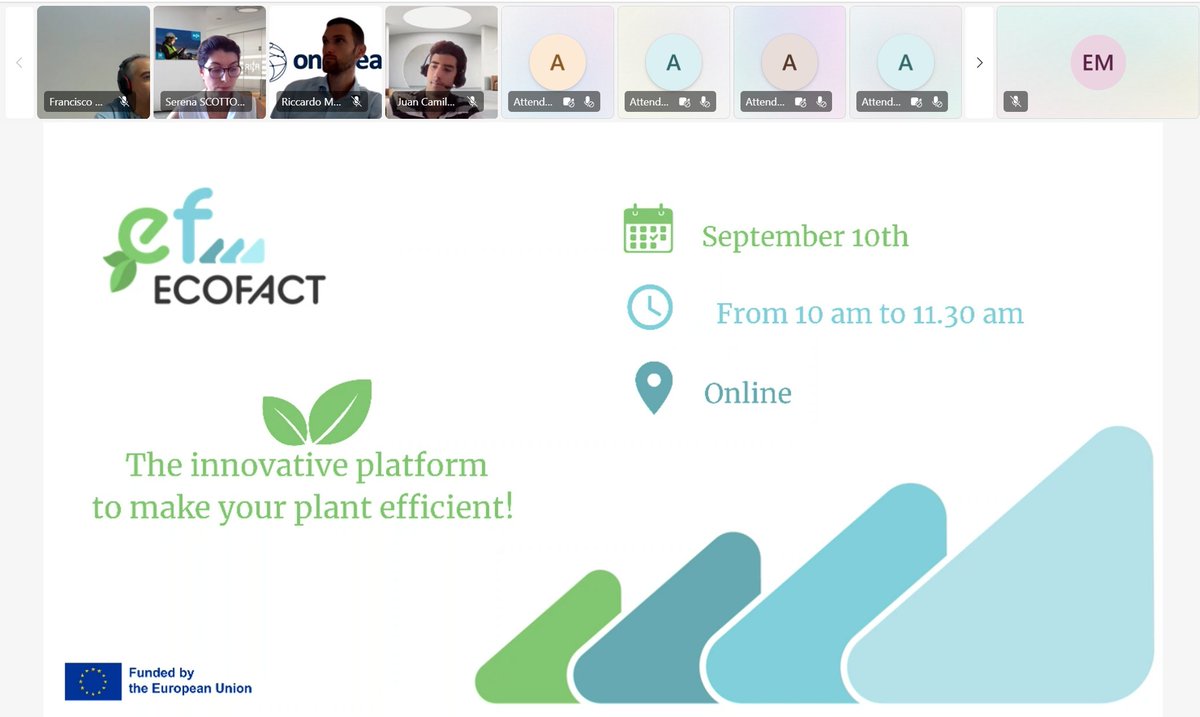 Ecofact_Project's tweet image. We&apos;re starting now our #ECOFACT webinar on enhancing #mustcooling with DTP Tools and #AHP Analysis!  

Join us! Registration: bit.ly/ecofactwebsep

#Webinar #EnergyEfficiency #DigitalTwin