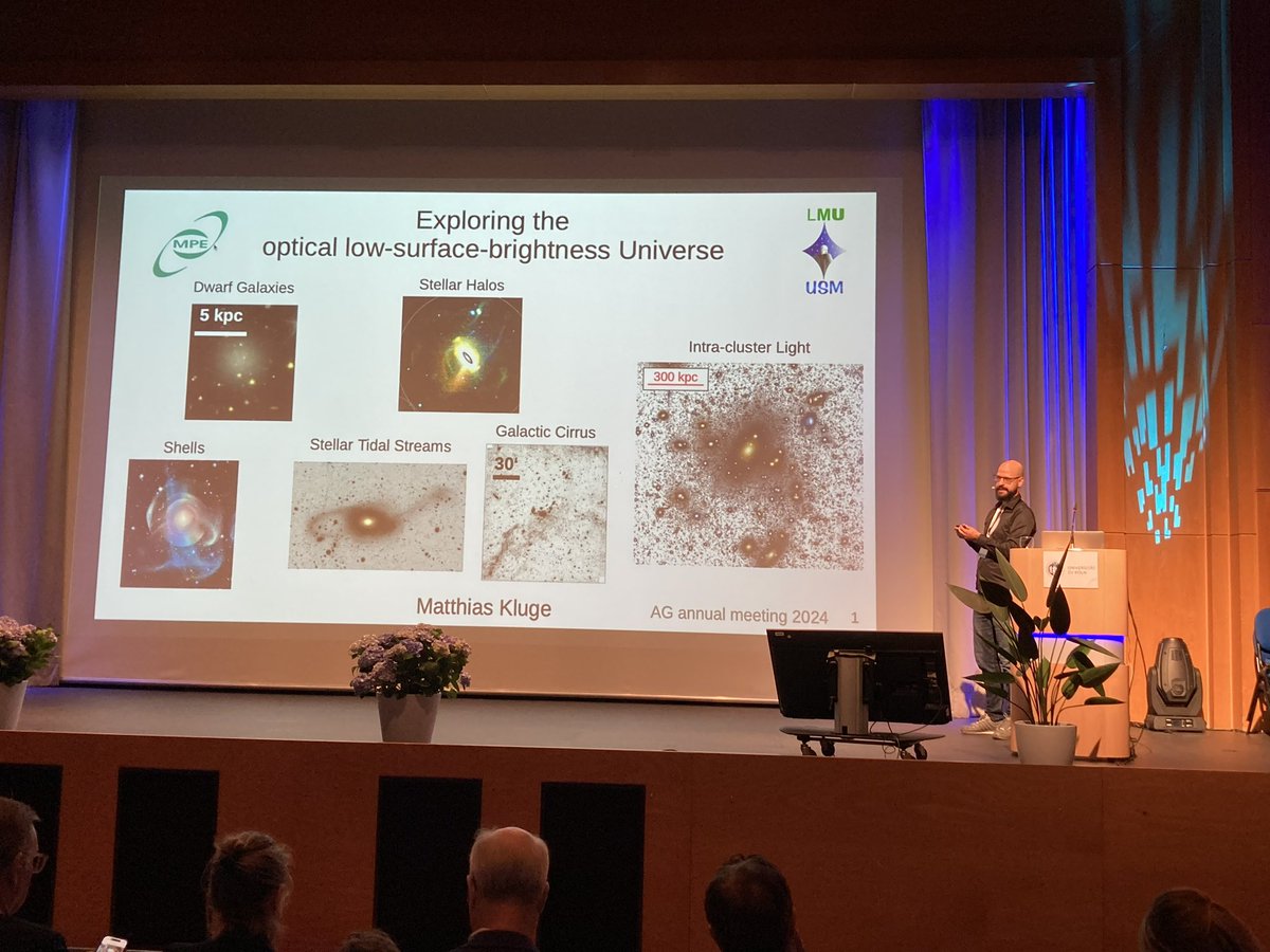 Den Ludwig-Biermann-Preis für herausragende junge Forschende erhält Dr. Matthias Kluge, derzeit Postdoc am MPI für extraterrestrische Physik. Er beschäftigt sich mit den Entstehungsprozessen des Intracluster-Lichts, einer leuchtschwachen stellaren Komponente in Galaxienhaufen.