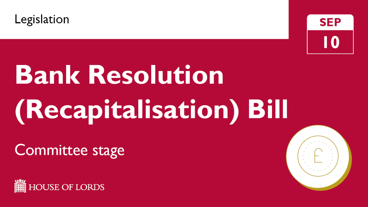 UKHouseofLords's tweet photo. From 3.45pm in Grand Committee, work away from the chamber, members continue line by line check of the #BankResolutionBill at committee stage.
➡️ See more and watch online at the link in our bio https://t.co/B7VveRE6gI