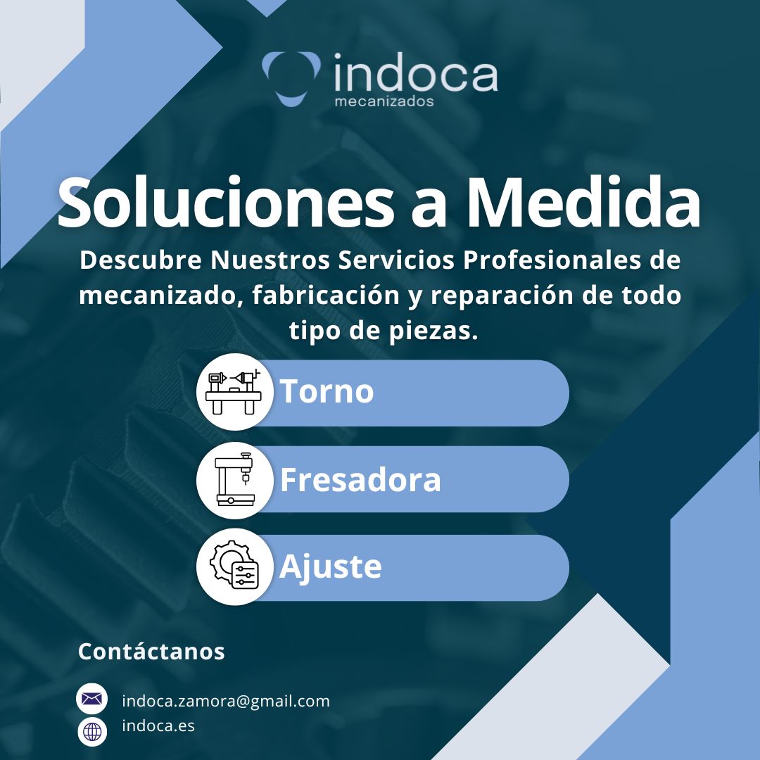 IndocaZamora's tweet photo. ⚙️ Si necesitas que fabriquemos, reparemos o ajustemos tus piezas ¡Visítanos!

🔩 En INDOCA somo profesionales del mecanizado, la fabricación y la reparación de todo tipo de piezas en acero, aluminio, bronce, nylon, etc.

 💻 Visita nuestra web: https://t.co/0zYMBwmMiW

#indoca https://t.co/iLYWtBrweB