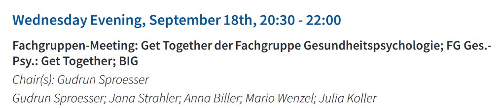 Wir freuen uns auf die Mitgliederversammlung (13.9, 9-10:30 online) &amp; den baldigen Beginn des #DGPs2024 Kongress in Wien! Wir laden herzlich zum Fachgruppensymposium (17.9, 14-15:30) &amp; Get Together (20.9, ab 20:30) ein &amp; freuen uns über zahlreiches Erscheinen! #SaveTheDate