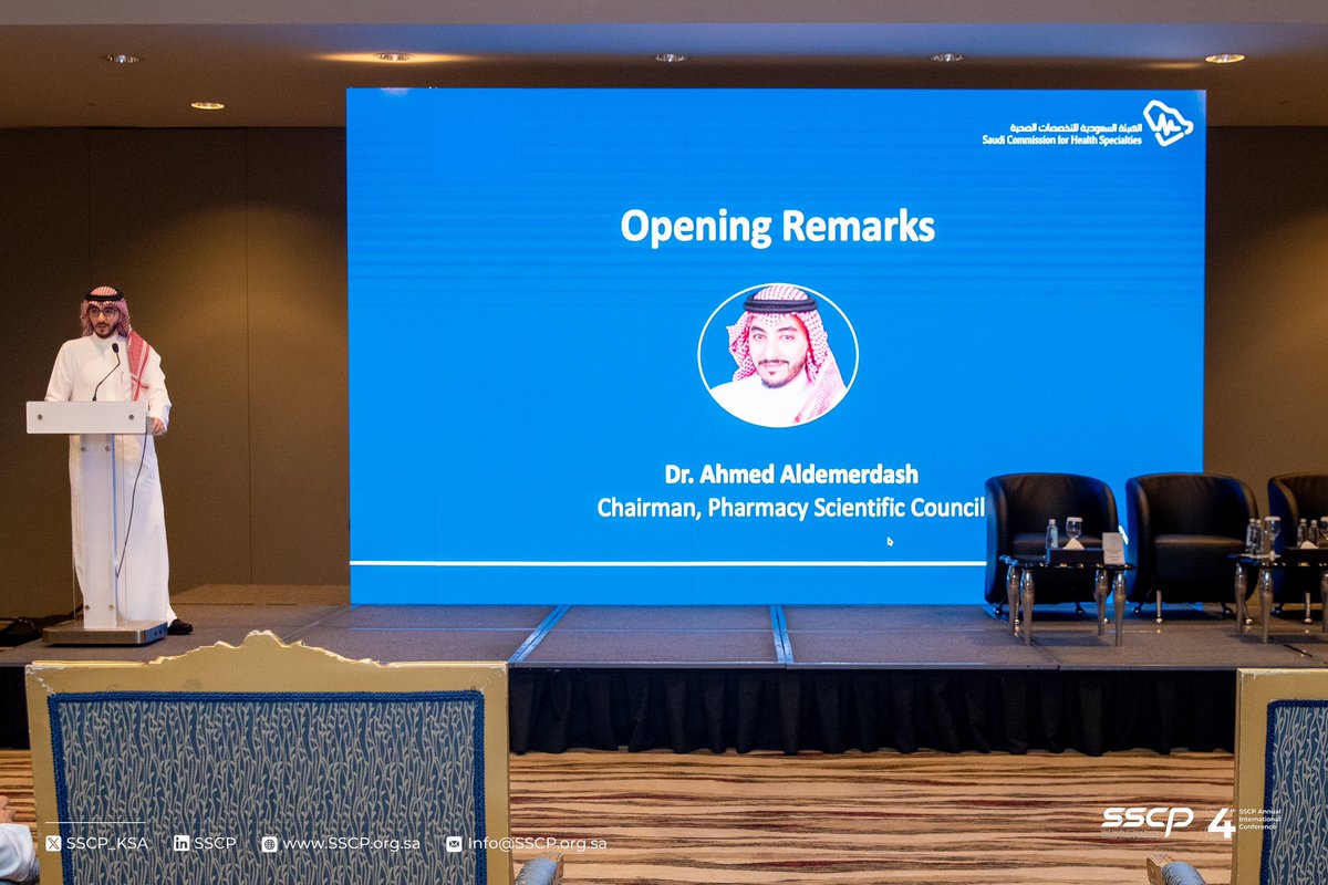 SSCP_KSA's tweet photo. Dr. Ahmed Aldemerdash opened Resident Day with an inspiring speech, urging all residents to embrace challenges and foster collaboration✨

#SSCP24  #InfiniteKnowledge https://t.co/C5EEsPZYjk