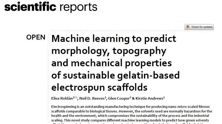 Neil Reeves (@profneilreeves) on Twitter photo Collagen-based electrospun biological scaffolds - new paper out in <a href="/SciReports/">Scientific Reports</a> - prediction of scaffold form and function:
nature.com/articles/s4159…
<a href="/LancasterMedSch/">Lancaster Medical School</a> <a href="/HICLancaster/">Health Innovation Campus, Lancaster University</a> <a href="/MMU_Research/">Research & Innovation at Manchester Met</a> Collagen-based electrospun biological scaffolds - new paper out in <a href="/SciReports/">Scientific Reports</a> - prediction of scaffold form and function:
nature.com/articles/s4159…
<a href="/LancasterMedSch/">Lancaster Medical School</a> <a href="/HICLancaster/">Health Innovation Campus, Lancaster University</a> <a href="/MMU_Research/">Research & Innovation at Manchester Met</a>