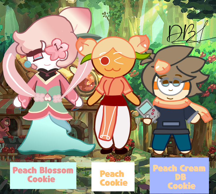 DanBr1001's tweet photo. Just unlocked Peach Blossom Cookie so I felt like drawing them with me Cookie Run OC. LONG LIVE THE PEACHES 🍑🍪 #DB1001 #cookierunkingdomfanart https://t.co/ej6G7hFUyI