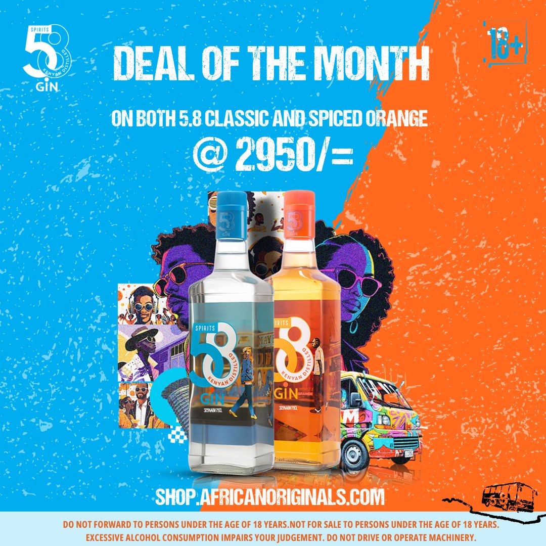 This September, we’re bringing you an offer that’s simply irresistible!

Dive into the world of #58Gin with our exclusive deal: both the 58 Classic and the 58 Spiced Orange for just 2950 shillings. That’s right – two incredible gins at an unbeatable price!

But hurry – this