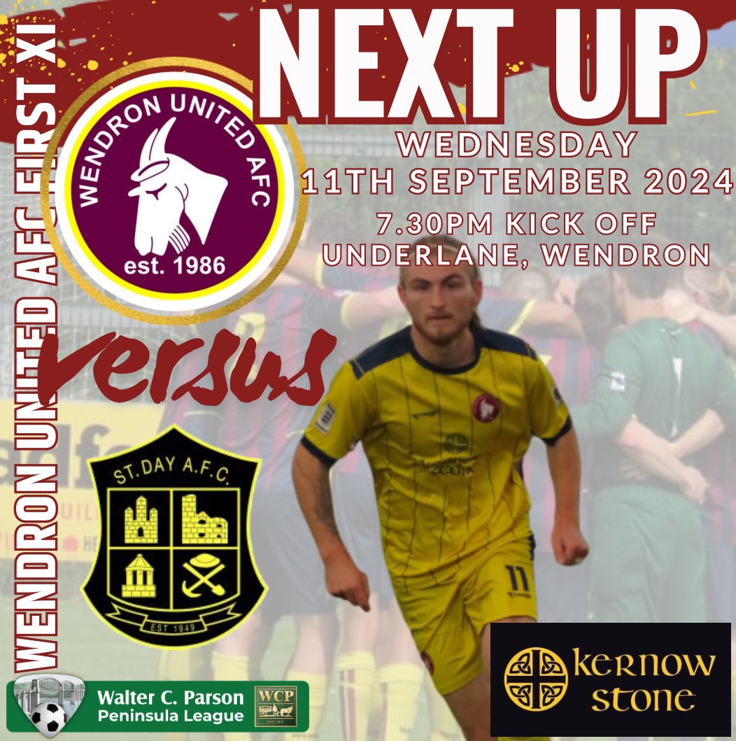 𝗧𝗼𝗺𝗼𝗿𝗿𝗼𝘄 𝗻𝗶𝗴𝗵𝘁…
We are back in <a href="/swpleague/">WALTER C. PARSON PENINSULA LEAGUE</a> action tomorrow night as we host <a href="/STDAYAFC1/">St Day AFC</a> at 7.30pm. 

You can read our match preview here: 

wendronunitedafc.co.uk/news/Match-Pre…

Get along to support the 🐐s

<a href="/Cornishfootball/">Dave Deacon</a> 
<a href="/swsportsnews/">South West Sports News</a> 
<a href="/NonLeagueHQ1/">NonLeagueHQ</a> 
<a href="/NonLeagueCrowd/">Non League Crowds</a>