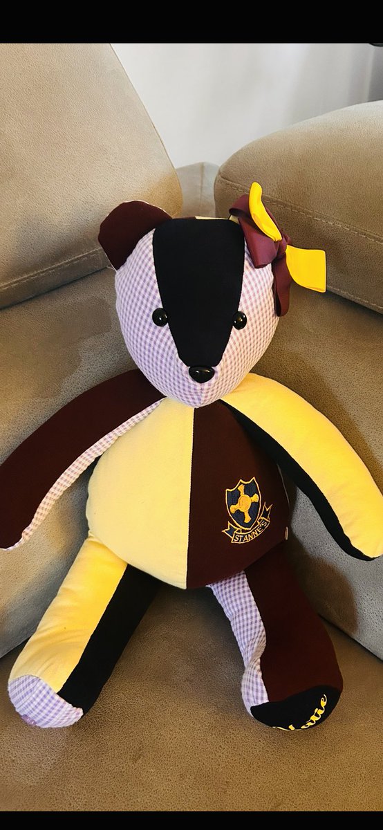 StaiteToni's tweet photo. How lovely is Katies new bear made with her old uniform by a friend I went to school with!! What a lovely keepsake @stannesrcp https://t.co/ndv8x0MZbd