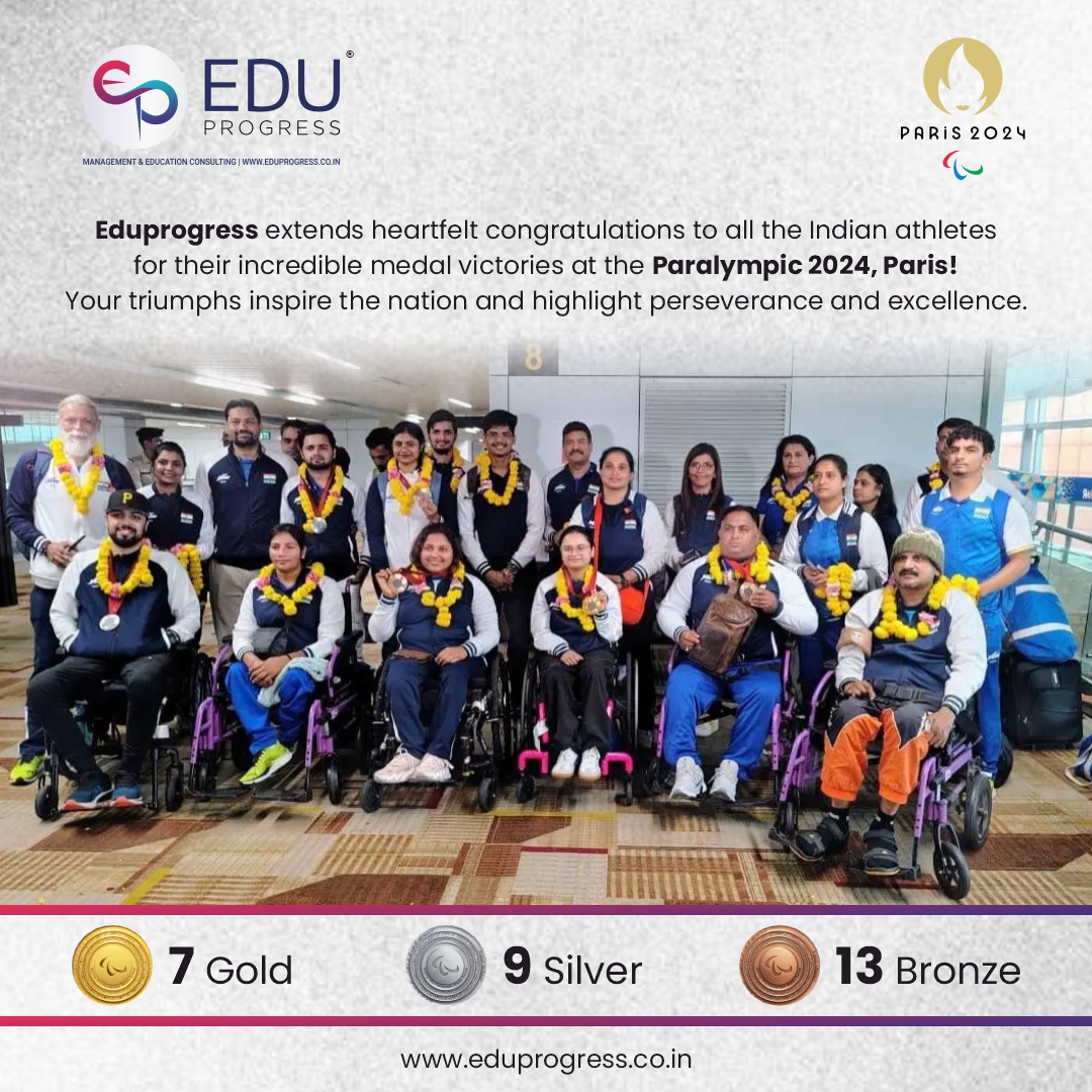 EduprogressIn's tweet photo. India's remarkable performance at the Paris 2024 Paralympics has etched a new chapter in its sporting history and making the nation proud!
#FutureofSports #SportsEducation #Olympic2024 #Paralympics2024 #NurturingChampions #ChampionMindset #Eduprogress #EducationConsultant https://t.co/MTBMF5pDI2