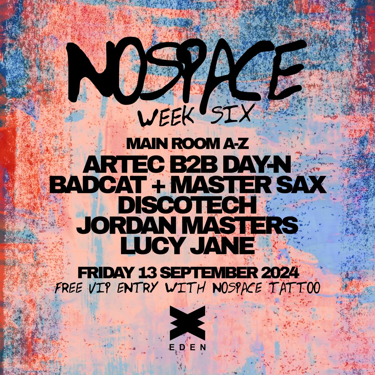 Endless summer… NOSPACE week six this Friday at Eden Ibiza, join us on our journey to freedom

Tickets + VIP at edenibiza.com

#edenibiza #nospace #ibiza #ibiza2024