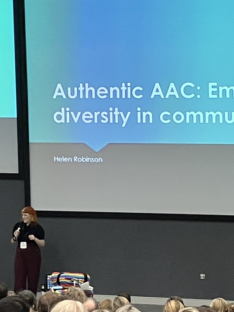 Absolutely fabulous to see <a href="/HelenATSLT/">Helen Robinson (she/her)</a> as the plenary speaker at <a href="/Comm_Matters/">Communication Matters</a> Conference. Challenging our approaches. Thinking about Authentic AAC <a href="/BarnsleyAT/">Barnsley AT Team</a>