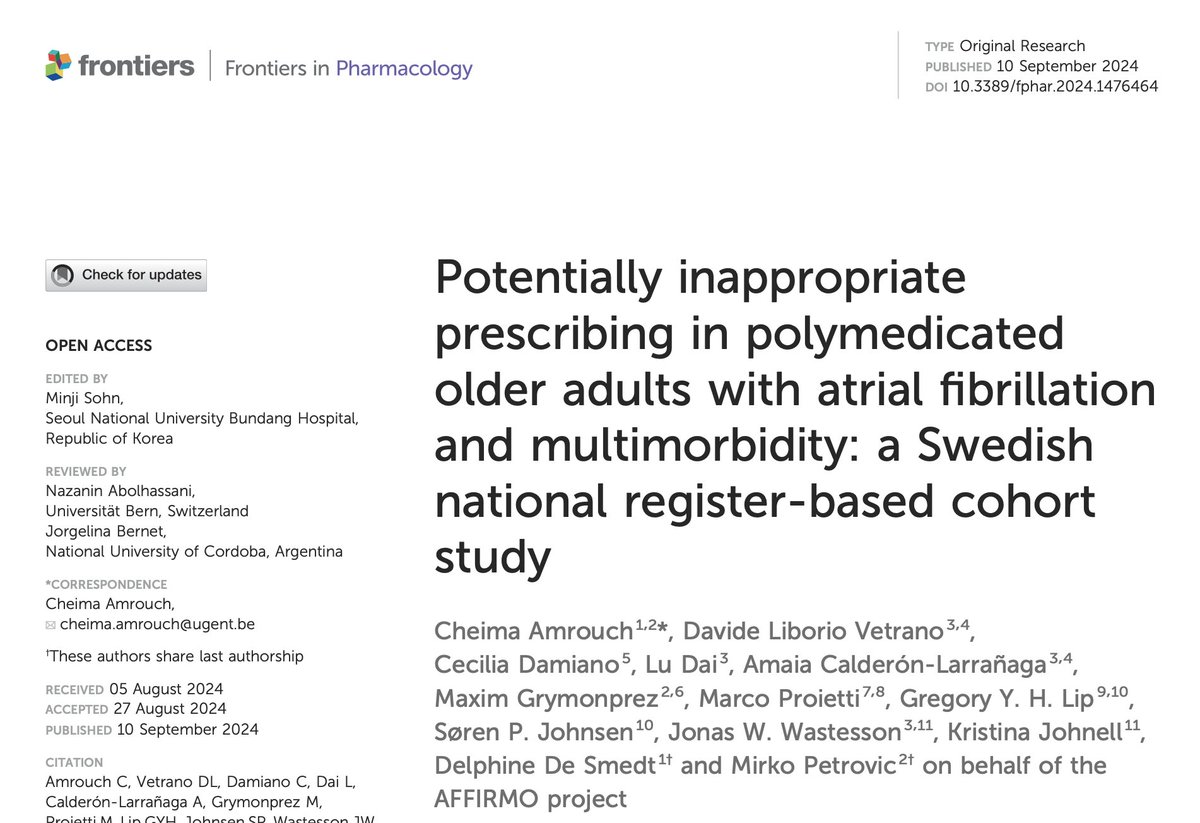 Liverpool Centre for Cardiovascular Science (@liverpoolccs) on Twitter photo Potentially inappropriate prescribing in polymedicated older adults with atrial fibrillation and #multimorbidity: a Swedish national cohort study #Afib #polypharmacy <a href="/LHCHFT/">LHCH</a> <a href="/LJMU_Health/">LJMUHealth</a> <a href="/LivHPartners/">Liverpool Health Partners</a> <a href="/affirmo_eu/">AFFIRMO Project</a> <a href="/ARISTOTELES_HE/">ARISTOTELES EU Project</a> <a href="/TARGET_horizon/">TARGET</a>
frontiersin.org/journals/pharm… Potentially inappropriate prescribing in polymedicated older adults with atrial fibrillation and #multimorbidity: a Swedish national cohort study #Afib #polypharmacy <a href="/LHCHFT/">LHCH</a> <a href="/LJMU_Health/">LJMUHealth</a> <a href="/LivHPartners/">Liverpool Health Partners</a> <a href="/affirmo_eu/">AFFIRMO Project</a> <a href="/ARISTOTELES_HE/">ARISTOTELES EU Project</a> <a href="/TARGET_horizon/">TARGET</a>
frontiersin.org/journals/pharm…