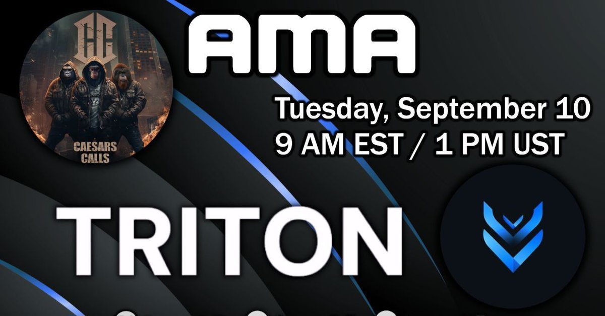 🚨 AMA Alert - @tritonsniperio - ETH 🚨

Kicking things off we have the community from Triton stopping by to introduce their ecosystem - Take some time to set those reminders and jump in the community to DYOR ahead of tomorrow!

WHEN: Tuesday, September 10th at 1 pm UTC / 9 am