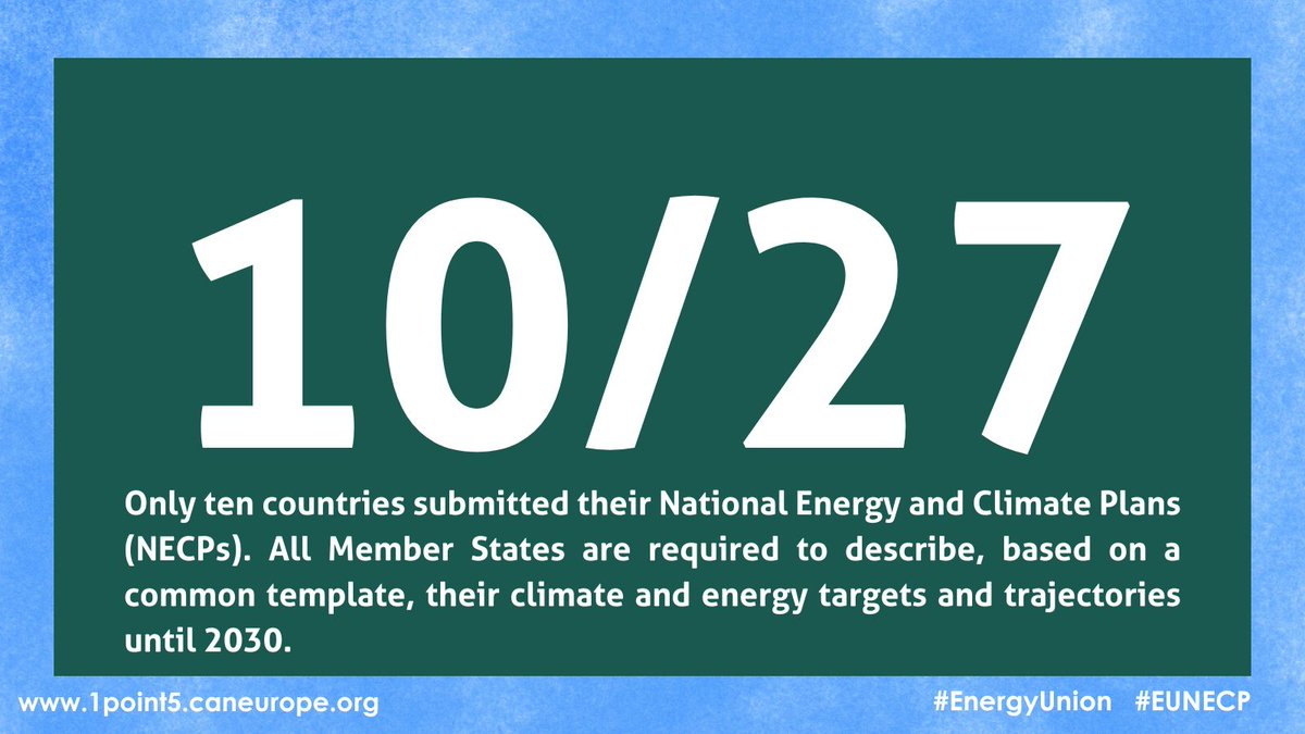 Stay tuned for tomorrow's #EnergyUnion report: real progress or baby steps? 

With only 10 countries having submitted their plans #EUNECP, delays in renewable energy deployment and energy savings are risking billions in lost income and higher bills. 

Check our latest energy