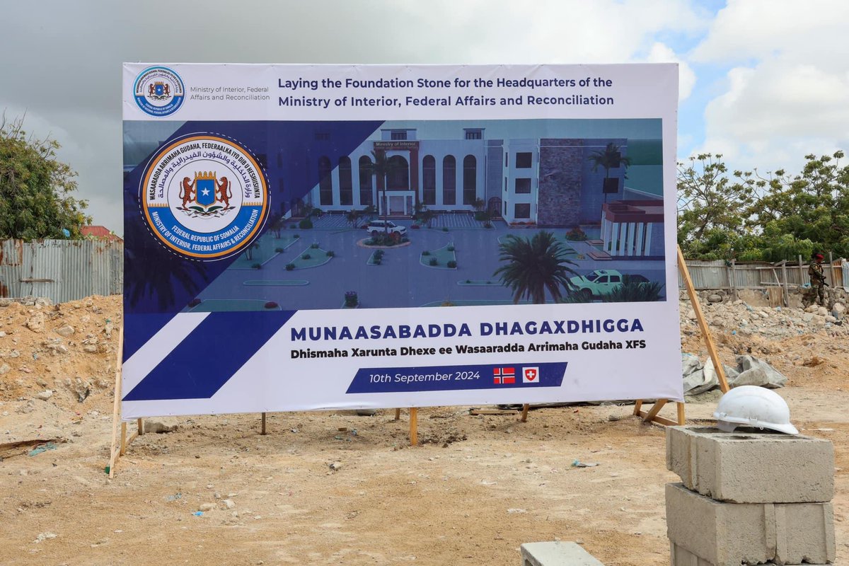 Macaash10's tweet photo. #PrimeministerHamze laid the foundation for the reconstruction project of the headquarters for the National Interior Ministry. https://t.co/asA5j916U6