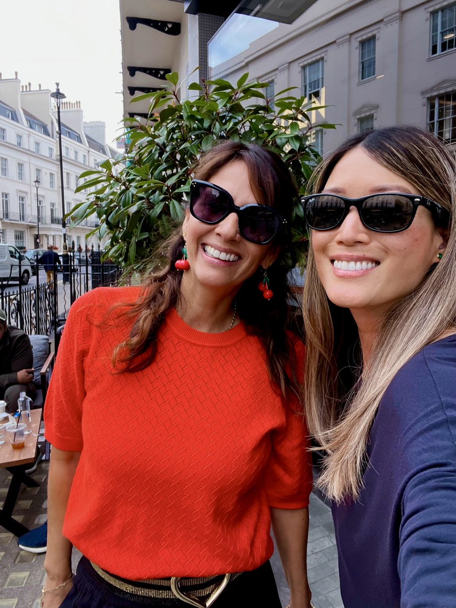 SarahHighfield's tweet photo. Loved meeting up with Heike in Belgravia last week to discuss all things @Wellicious, the world’s first @C2Ccertified circular yoga and activewear brand. We both work remotely to maintain flexibility but catching up in-person is always such a joy. 

#wellicious #bewellicious https://t.co/g0Sm4ccrFC