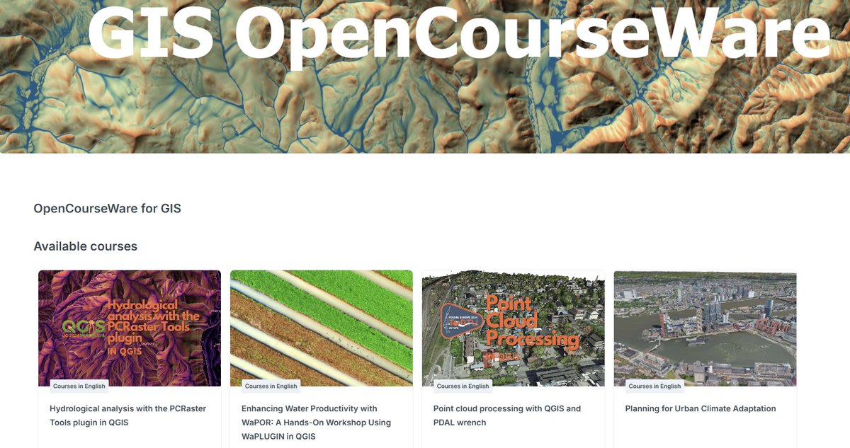 Hans van der Kwast @hansakwast@fosstodon.org (@hansakwast) on Twitter photo If you're at #qgisuc2024 in Bratislava, my workshop on hydrological analysis with the #PCRasterTools plugin in #QGIS is starting at 11 am in room B310. If you can't make it, you can follow the tutorials at <a href="/GISOCW/">GISOpenCourseWare @gisocw@fosstodon.org</a>: courses.gisopencourseware.org/course/view.ph…. #QGISHydro If you're at #qgisuc2024 in Bratislava, my workshop on hydrological analysis with the #PCRasterTools plugin in #QGIS is starting at 11 am in room B310. If you can't make it, you can follow the tutorials at <a href="/GISOCW/">GISOpenCourseWare @gisocw@fosstodon.org</a>: courses.gisopencourseware.org/course/view.ph…. #QGISHydro