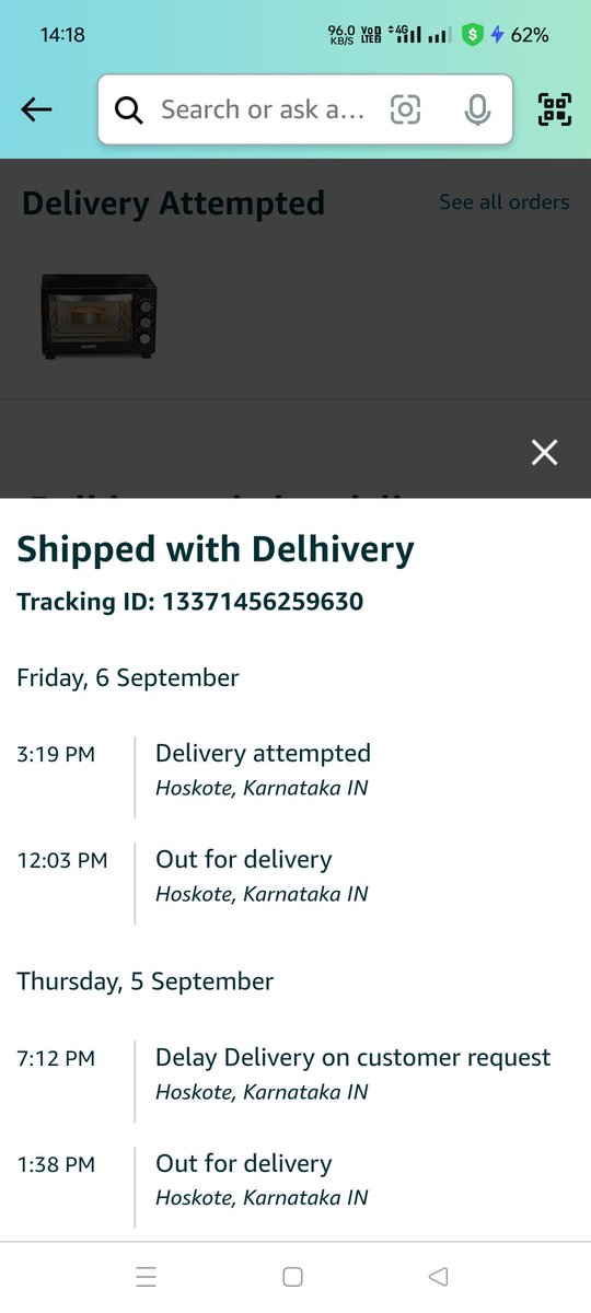 muralikkannan's tweet photo. @AmazonHelp your sub vendor not ready to deliver the package.pls inform to your team and cancel the order.

I have discussed your customer care 4 times but no use.They unable to helping to me https://t.co/DfJk05aAhL