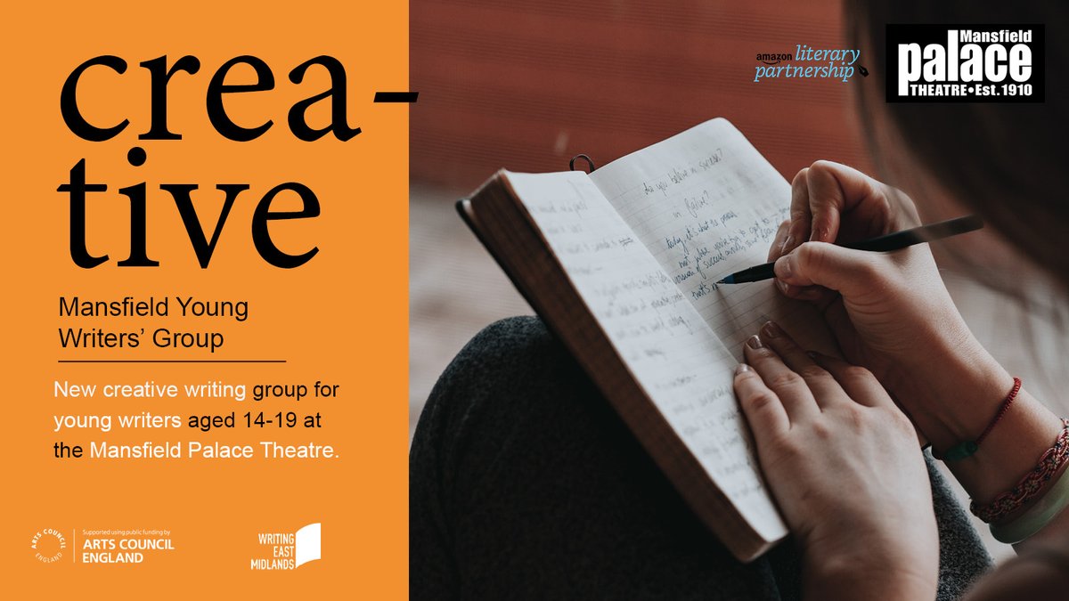 Writing East Midlands (@writingem) on Twitter photo THIS THURSDAY ⏩ Join us at <a href="/MansfieldPalace/">MansfieldPalace</a> for this year's first young writers' group for 14-19s!
Taking place after school from 6.30 - 8 pm. Packed with lots of creative and fun writing exercises. And lead by writer <a href="/LeanneModenPoet/">Leanne Moden</a>.
FREE - book now:
bit.ly/MANSFIELDYWG THIS THURSDAY ⏩ Join us at <a href="/MansfieldPalace/">MansfieldPalace</a> for this year's first young writers' group for 14-19s!
Taking place after school from 6.30 - 8 pm. Packed with lots of creative and fun writing exercises. And lead by writer <a href="/LeanneModenPoet/">Leanne Moden</a>.
FREE - book now:
bit.ly/MANSFIELDYWG