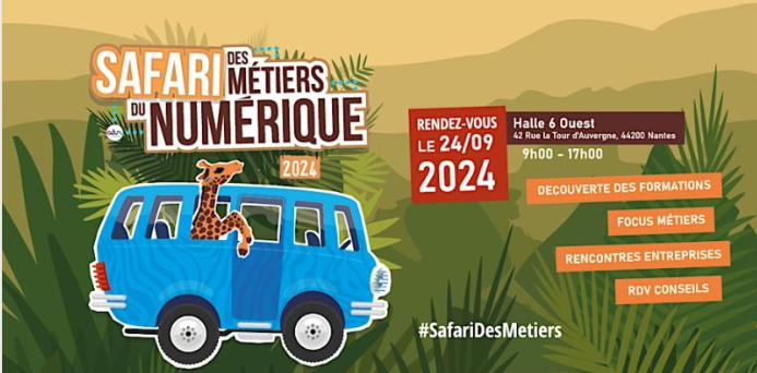 🚀 Rejoignez nous au Safari des métiers du numérique le 24 sept. 2024 au 📍 Halle 6 Ouest, Nantes ! 

En quête d'opportunités ? Venez nous rencontrer sur notre stand pour découvrir nos dernières offres d'emplois👉safaridesmetiers.tech/programme-nant…

#SafariDesMétiers #Emploi #Numérique #IT