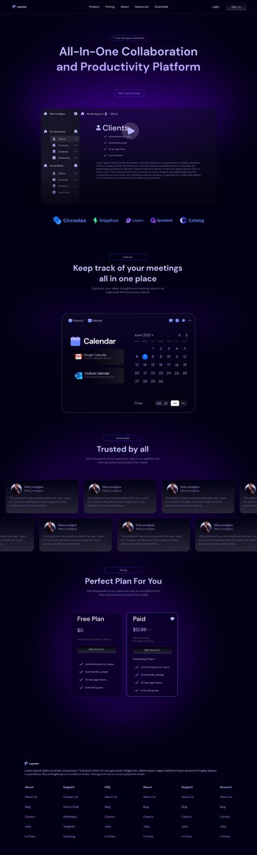 CharlesBuikem's tweet image. Today's design is a SaaS landing page for an online productivity platform
Did a mobile responsive view, I'm loving the dark and glassy feel though
#uiux #uiuxdesign #userinterfacedesign #UserExperience #landingpage #SaaS #designdaily #figma #WebDesign #productdesign