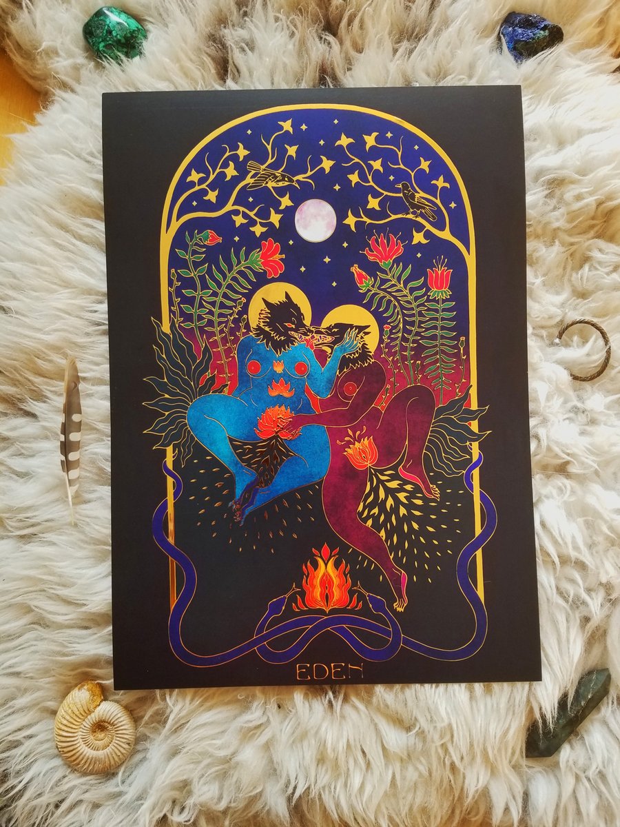 「My new foil prints are here!!! :D 」|💀🐺🌱ArtofMaquenda🍄👹🩸のイラスト