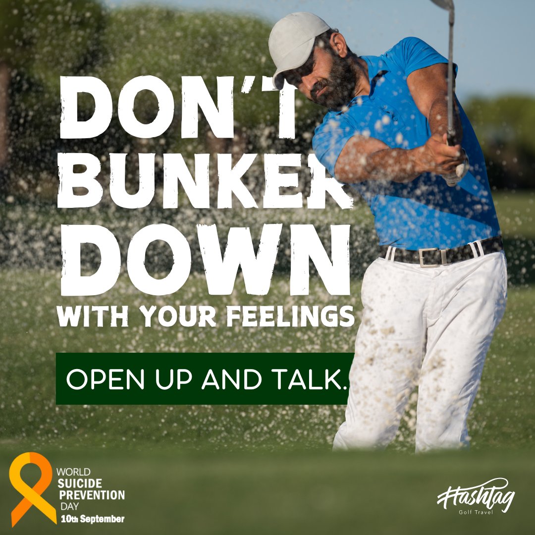 HashtagGolfUK's tweet photo. Today is #WorldSuicidePreventionDay. A reminder that every conversation matters, every check-in counts. 💚 Let's support each other. #YouAreNotAlone #MentalHealthMatters https://t.co/SRVG9Hl5xR